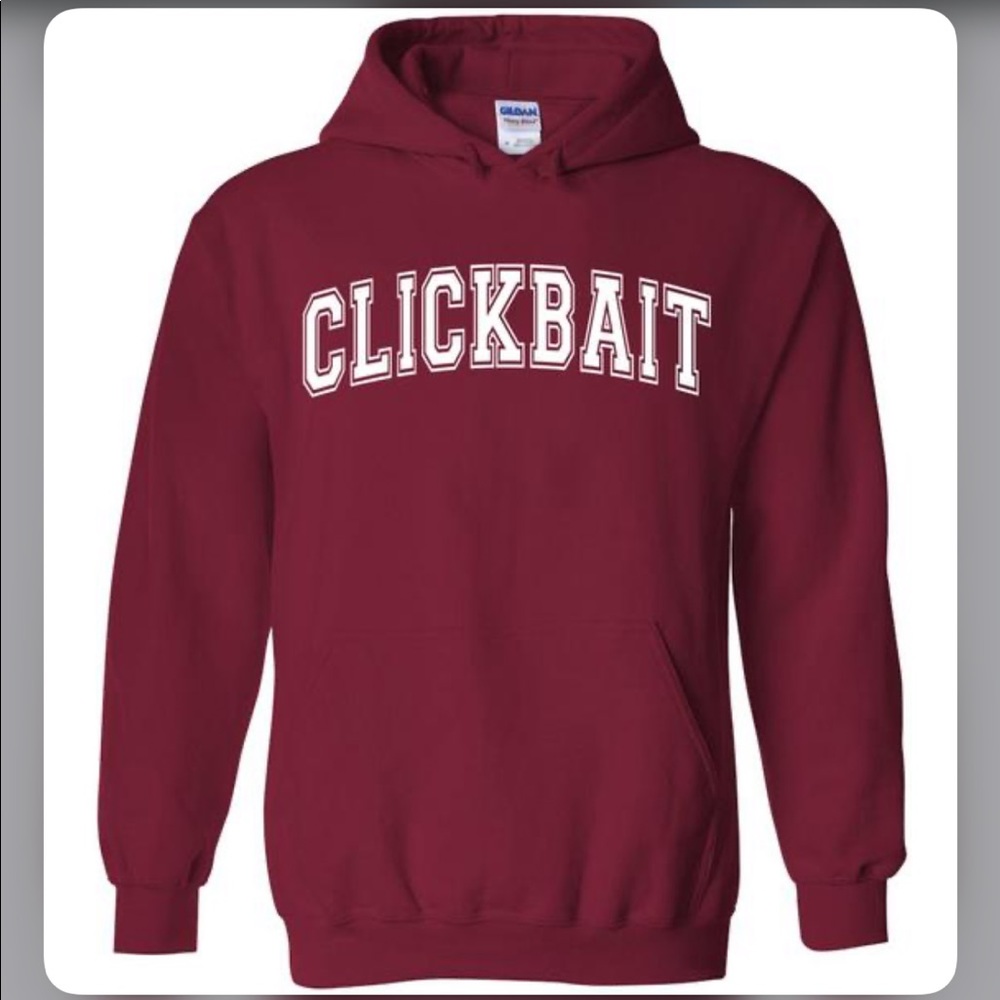 SOLD DavidDobrik x Liza Koshy Red Clickbait hoodie